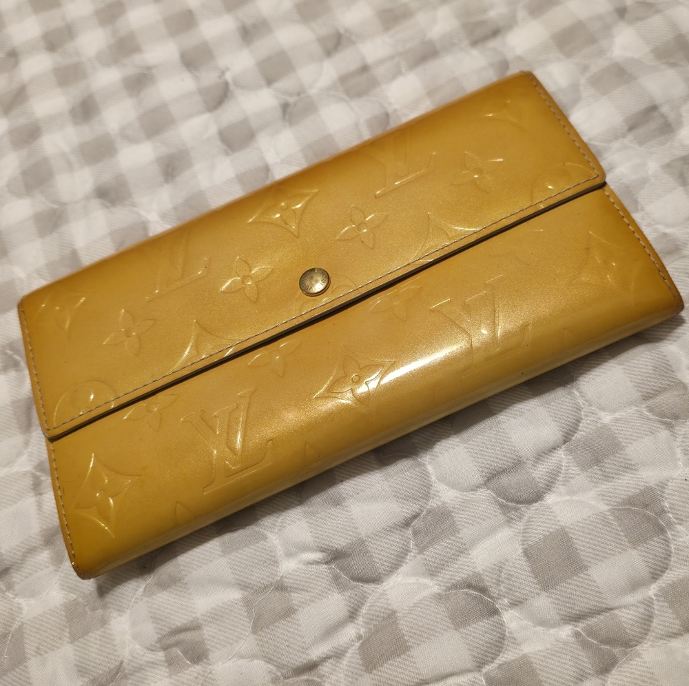 Louis Vuitton Yellow Monogram Vernis Long Wallet